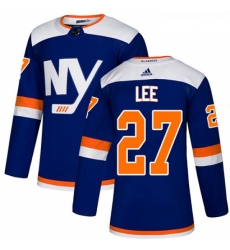 Youth Adidas New York Islanders 27 Anders Lee Premier Blue Alternate NHL Jersey 