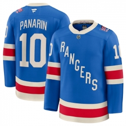 Men New York Rangers 10 Artemi Panarin Blue Centennial Stitched Hockey Jersey