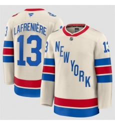 Men New York Rangers 13 Alexis Lafreniere Beige 2026 Winter Classic Stitched Hockey Jersey