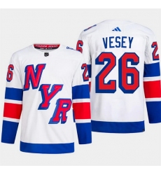 Men New York Rangers 26 Jimmy Vesey White 2024 Stadium Series Stitched Jersey