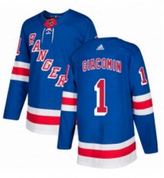 Mens Adidas New York Rangers 1 Eddie Giacomin Authentic Royal Blue Home NHL Jersey 