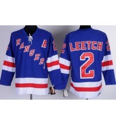 New York Rangers 2 Brian Leetch Blue NHL Jerseys