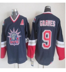 New York Rangers #9 Adam Graves Navy Blue CCM Statue Of Liberty Stitched NHL Jersey