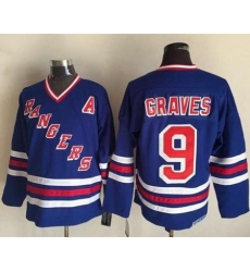 Rangers #9 Adam Graves Blue CCM Heroes of Hockey Alumni Stitched NHL Jersey