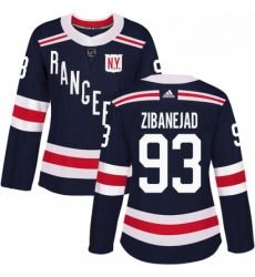 Womens Adidas New York Rangers 93 Mika Zibanejad Authentic Navy Blue 2018 Winter Classic NHL Jersey 