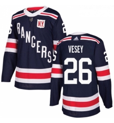Youth Adidas New York Rangers 26 Jimmy Vesey Authentic Navy Blue 2018 Winter Classic NHL Jersey 