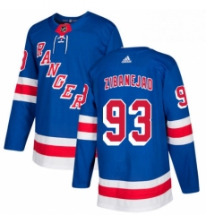 Youth Adidas New York Rangers 93 Mika Zibanejad Authentic Royal Blue Home NHL Jersey 