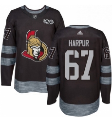 Mens Adidas Ottawa Senators 67 Ben Harpur Authentic Black 1917 2017 100th Anniversary NHL Jersey 