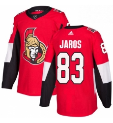 Mens Adidas Ottawa Senators 83 Christian Jaros Premier Red Home NHL Jersey 