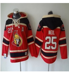 Ottawa Senators #25 Chris Neil Red Sawyer Hooded Sweatshirt Stitched NHL Jersey