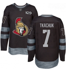 Senators #7 Brady Tkachuk Black 1917 2017 100th Anniversary Stitched Hockey Jersey