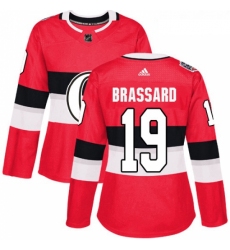 Womens Adidas Ottawa Senators 19 Derick Brassard Authentic Red 2017 100 Classic NHL Jersey 