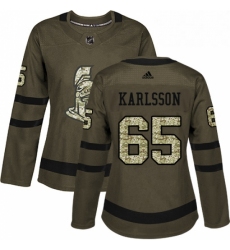 Womens Adidas Ottawa Senators 65 Erik Karlsson Authentic Green Salute to Service NHL Jersey 