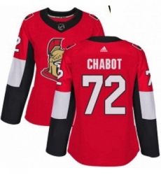 Womens Adidas Ottawa Senators 72 Thomas Chabot Premier Red Home NHL Jersey 