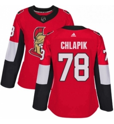 Womens Adidas Ottawa Senators 78 Filip Chlapik Authentic Red Home NHL Jersey 