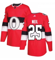 Youth Adidas Ottawa Senators 25 Chris Neil Authentic Red 2017 100 Classic NHL Jersey 