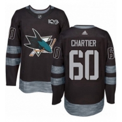 Mens Adidas San Jose Sharks 60 Rourke Chartier Premier Black 1917 2017 100th Anniversary NHL Jersey 