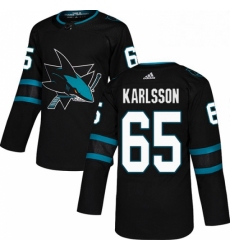 Mens Adidas San Jose Sharks 65 Erik Karlsson Premier Black Alternate NHL Jersey 