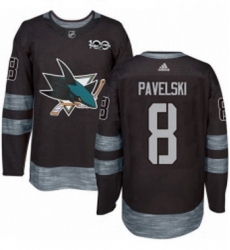 Mens Adidas San Jose Sharks 8 Joe Pavelski Authentic Black 1917 2017 100th Anniversary NHL Jersey 