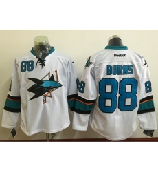 Sharks #88 Brent Burns White Stitched NHL Jersey