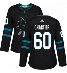 Womens Adidas San Jose Sharks 60 Rourke Chartier Premier Black Alternate NHL Jersey 