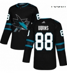 Youth Adidas San Jose Sharks 88 Brent Burns Premier Black Alternate NHL Jersey 