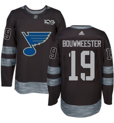 Blues #19 Jay Bouwmeester Black 1917 2017 100th Anniversary Stitched NHL Jersey