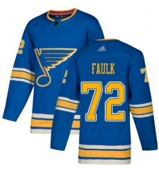 Blues 72 Justin Faulk Blue Alternate Authentic Stitched Hockey Jersey