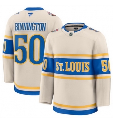 Men St Louis Blues 50 Jordan Binnington Cream 2024 25 Winter Classic Stitched Hockey Jersey Men St Louis Blues 50 Jordan Binnington Cream 2024 25 Winter Classic Stitched Hockey Jersey