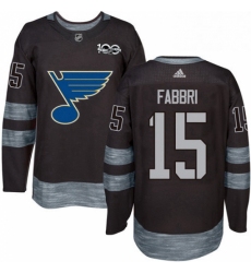 Mens Adidas St Louis Blues 15 Robby Fabbri Authentic Black 1917 2017 100th Anniversary NHL Jersey 