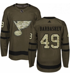 Mens Adidas St Louis Blues 49 Ivan Barbashev Premier Green Salute to Service NHL Jersey 