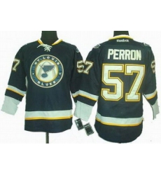 St. Louis Blues 57# David Perron DK blue Jersey