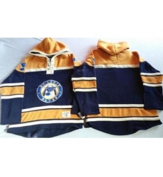 St. Louis Blues Blank Navy Blue Gold Sawyer Hooded Sweatshirt Stitched Jersey