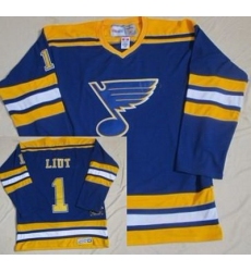 St.Louis Blues #1 Mike Liut Blue Throwback CCM Jersey