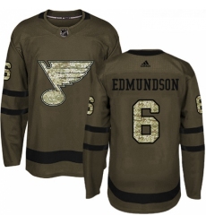 Youth Adidas St Louis Blues 6 Joel Edmundson Premier Green Salute to Service NHL Jersey 