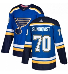 Youth Adidas St Louis Blues 70 Oskar Sundqvist Premier Royal Blue Home NHL Jersey 
