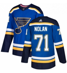 Youth Adidas St Louis Blues 71 Jordan Nolan Authentic Royal Blue Home NHL Jersey 