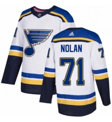 Youth Adidas St Louis Blues 71 Jordan Nolan Authentic White Away NHL Jersey 