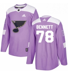 Youth Adidas St Louis Blues 78 Beau Bennett Authentic Purple Fights Cancer Practice NHL Jersey 