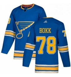 Youth Adidas St Louis Blues 78 Dominik Bokk Authentic Navy Blue Alternate NHL Jersey 