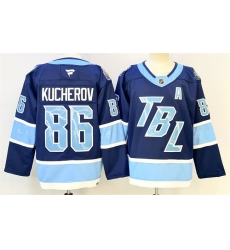 Men Tampa Bay Lightning 86 Nikita Kucherov Blue 2026 Stadium Series With A Patch Stitched Jersey