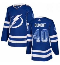 Mens Adidas Tampa Bay Lightning 40 Gabriel Dumont Authentic Blue Drift Fashion NHL Jersey 