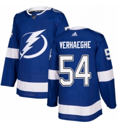 Mens Adidas Tampa Bay Lightning 54 Carter Verhaeghe Premier Royal Blue Home NHL Jersey 