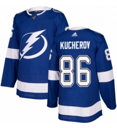 Mens Adidas Tampa Bay Lightning 86 Nikita Kucherov Authentic Royal Blue Home NHL Jersey 