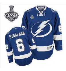 Tampa Bay Lightning #6 Anton Stralman Blue 2015 Stanley Cup Stitched NHL Jersey