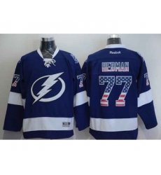 nhl jerseys tampa bay lightning #77 hedman blue[national flag version]