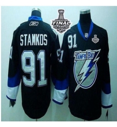 Tampa Bay Lightning #91 Steven Stamkos Black 2015 Stanley Cup Stitched Youth NHL Jersey