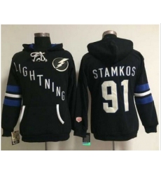 Women Tampa Bay Lightning #91 Steven Stamkos Black Old Time Heidi NHL Hoodie