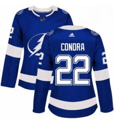 Womens Adidas Tampa Bay Lightning 22 Erik Condra Authentic Royal Blue Home NHL Jersey 