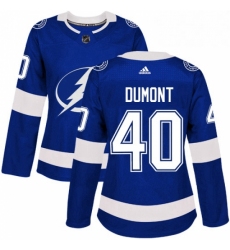 Womens Adidas Tampa Bay Lightning 40 Gabriel Dumont Authentic Royal Blue Home NHL Jersey 